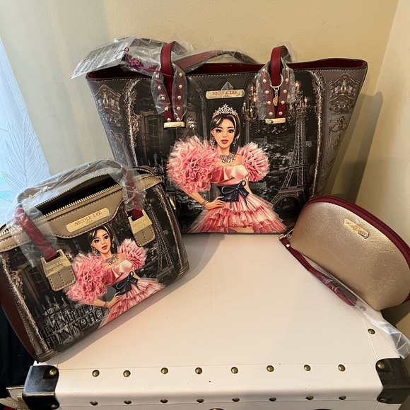 Nicole Lee 3-Piece Purse set - Crystal Palace Set - Picture 1 of 11